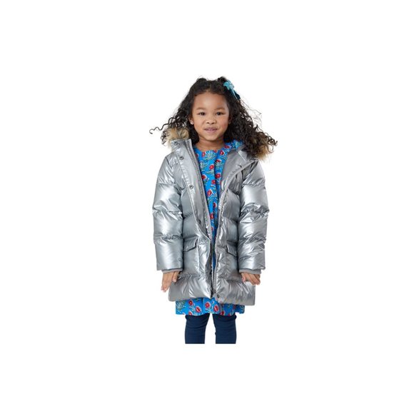 Pink Chicken Paulina Puffer Jacket, Silver Metallic - Picture 4 of 4